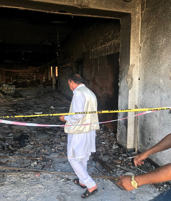 Bygningen, hvor IS-krigerne udløste deres selvmordsbomber, 2018.